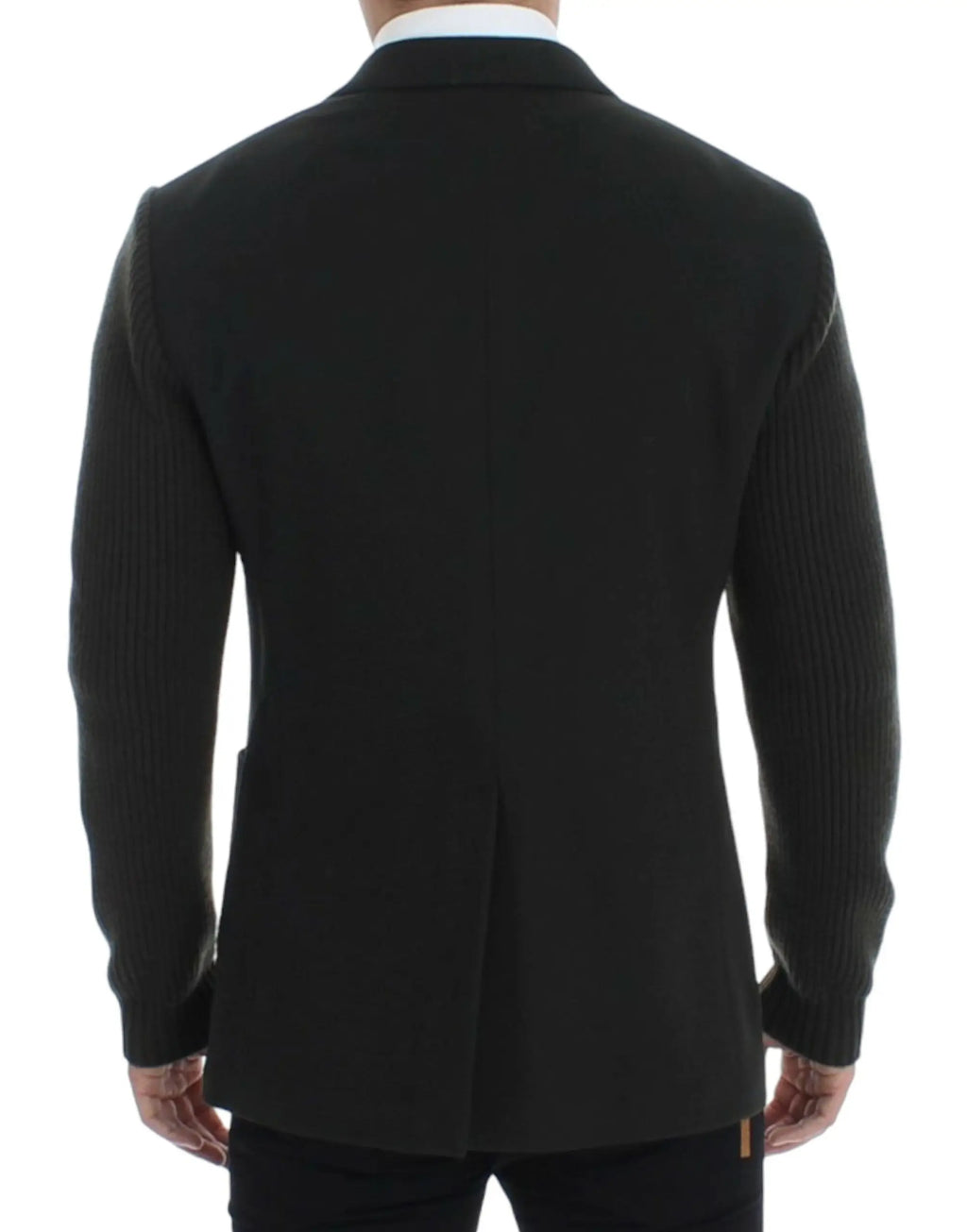 Blazer dolce & gabbana vert en cachemire à deux boutons avec dos noir texturé et manches côtelées