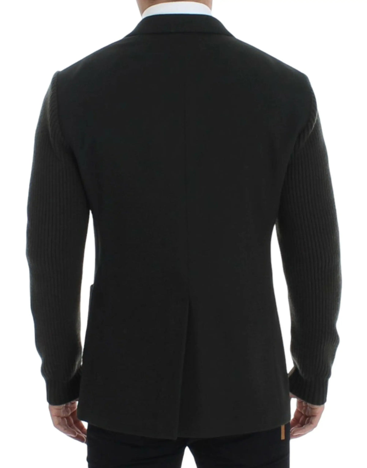 Blazer dolce & gabbana vert en cachemire à deux boutons avec dos noir texturé et manches côtelées