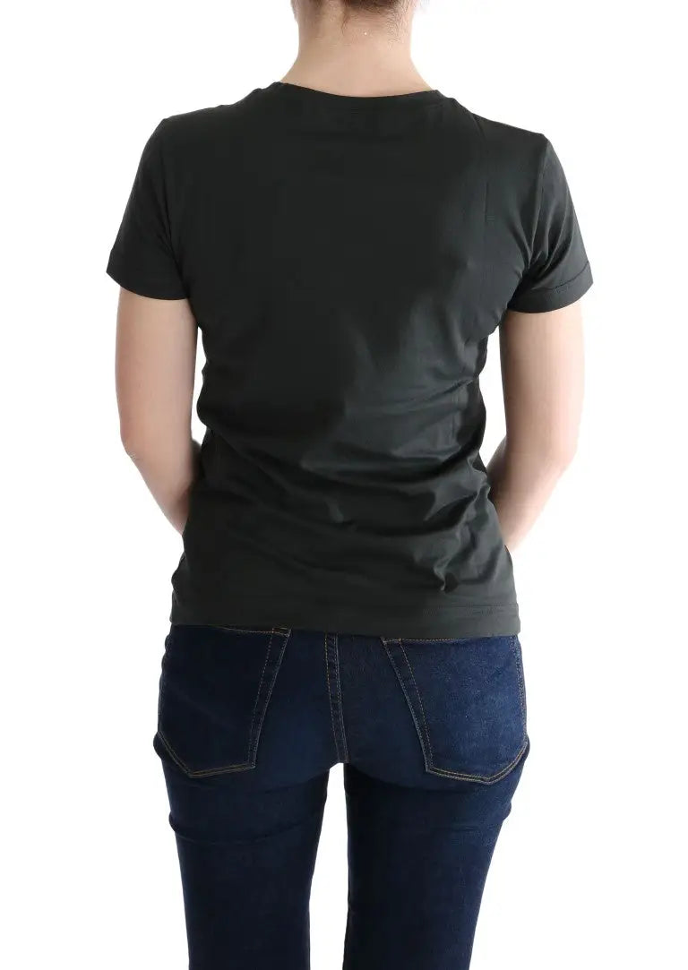 T-shirt dolce & gabbana noir en coton green motive 2017 manches courtes col rond texture subtile