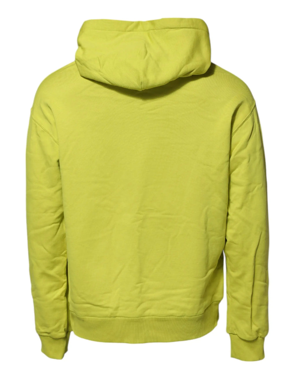 Pull à capuche vert lime dolce & gabbana en coton avec texture matelassée douce et poignets côtelés