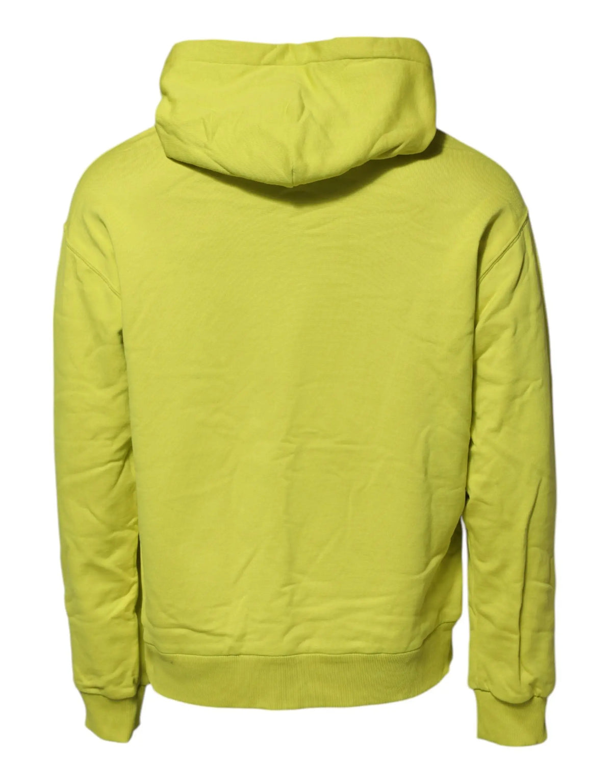 Pull à capuche vert lime dolce & gabbana en coton avec texture matelassée douce et poignets côtelés
