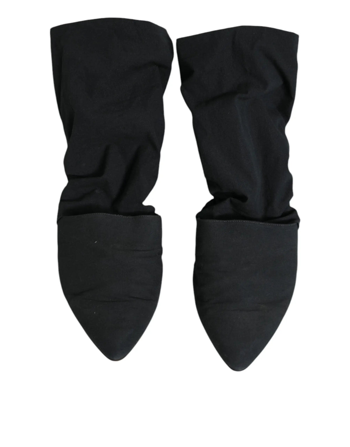 Bottes courtes noir à bout pointu dolce & gabbana en tissu extensible type chaussette en coton vert