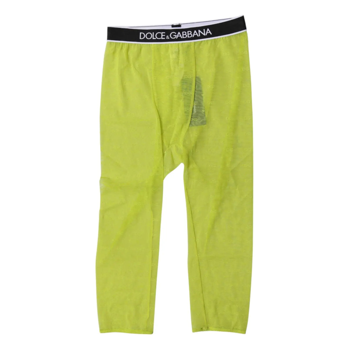 Boxer court dolce gabbana homme vert lime en nylon avec taille noire logo dg blanc