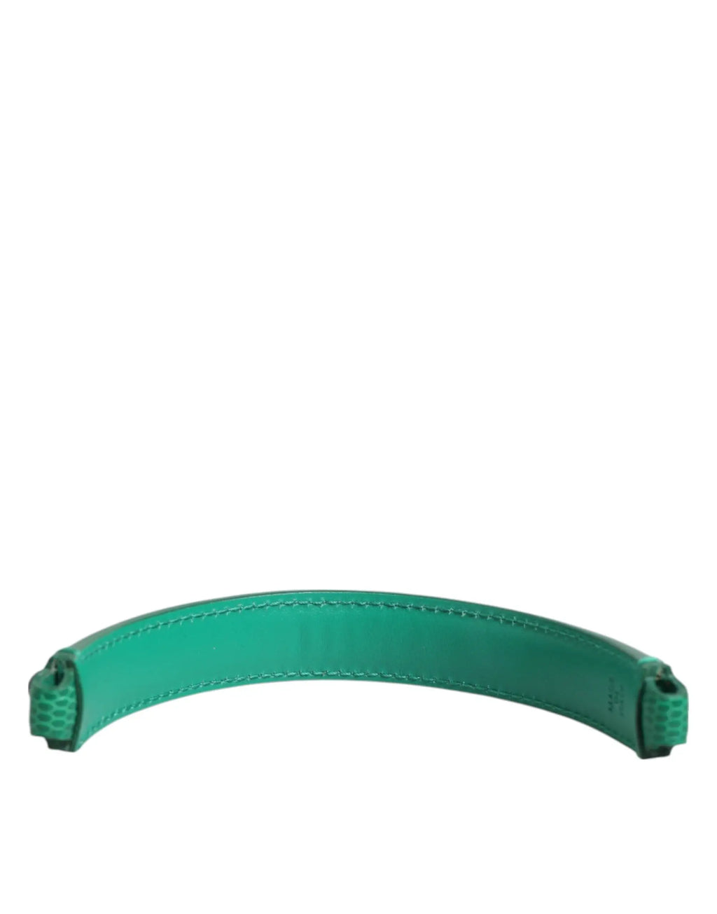 Bracelet en cuir vert émeraude avec extrémités texturées et couture précise pour anse de sac dolce & gabbana
