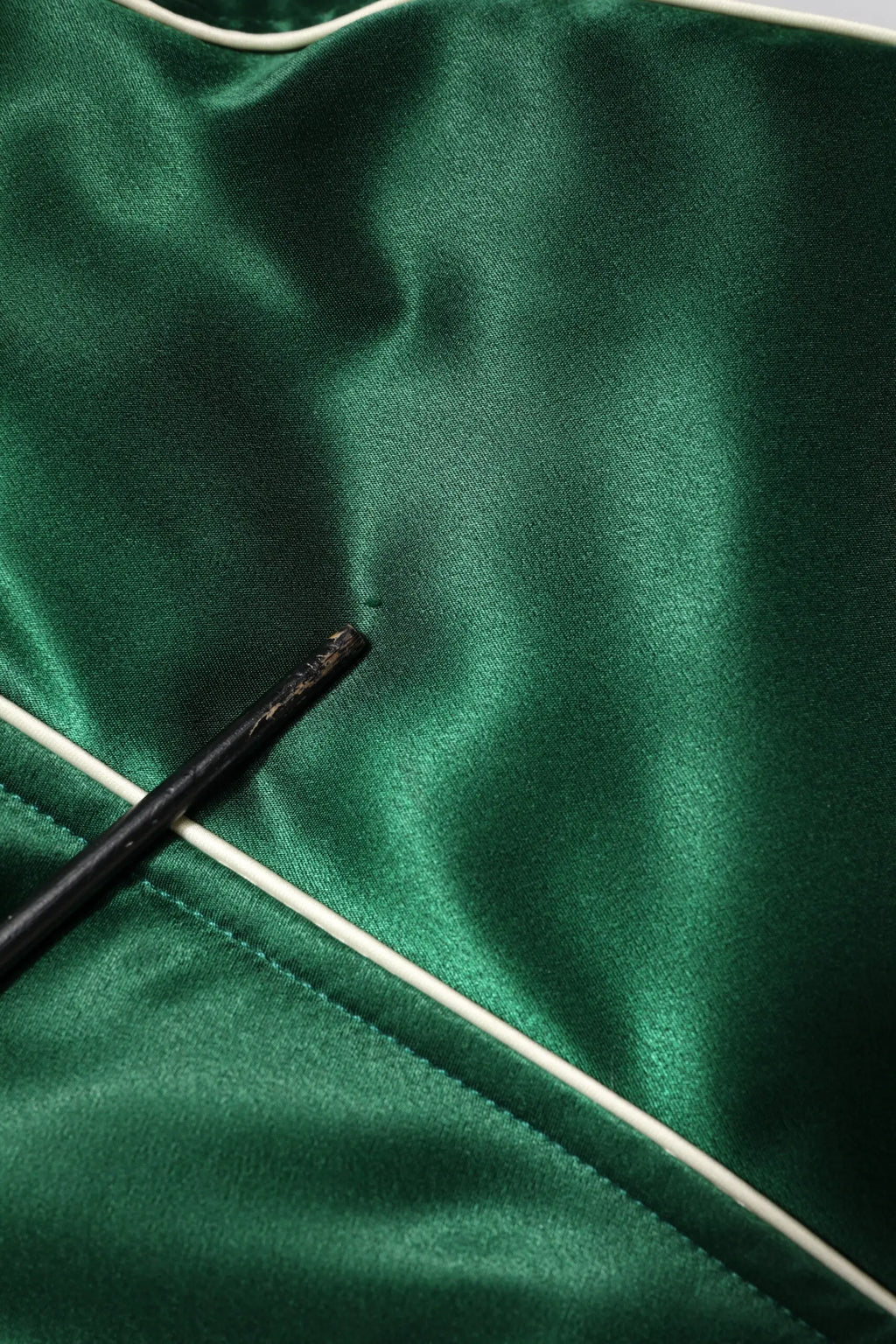 Veste bomber dolce & gabbana vert émeraude en satin avec logo dg floral et piping blanc net au bord