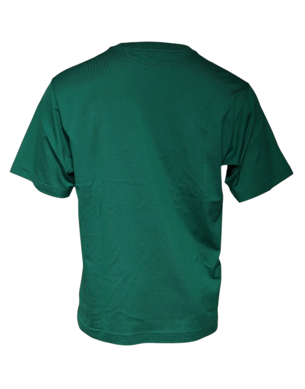 T-shirt dolce & gabbana vert foncé manches courtes en coton avec col rond côtelé et ourlet côtelé