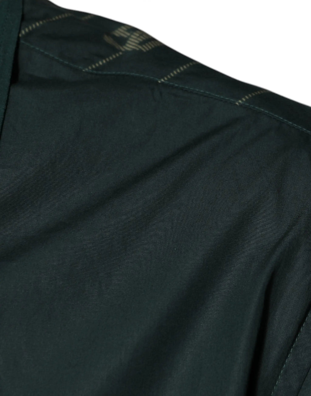 Chemise dolce & gabbana vert foncé à manches longues en tissu texturé avec couture fine sur la couture dépaule