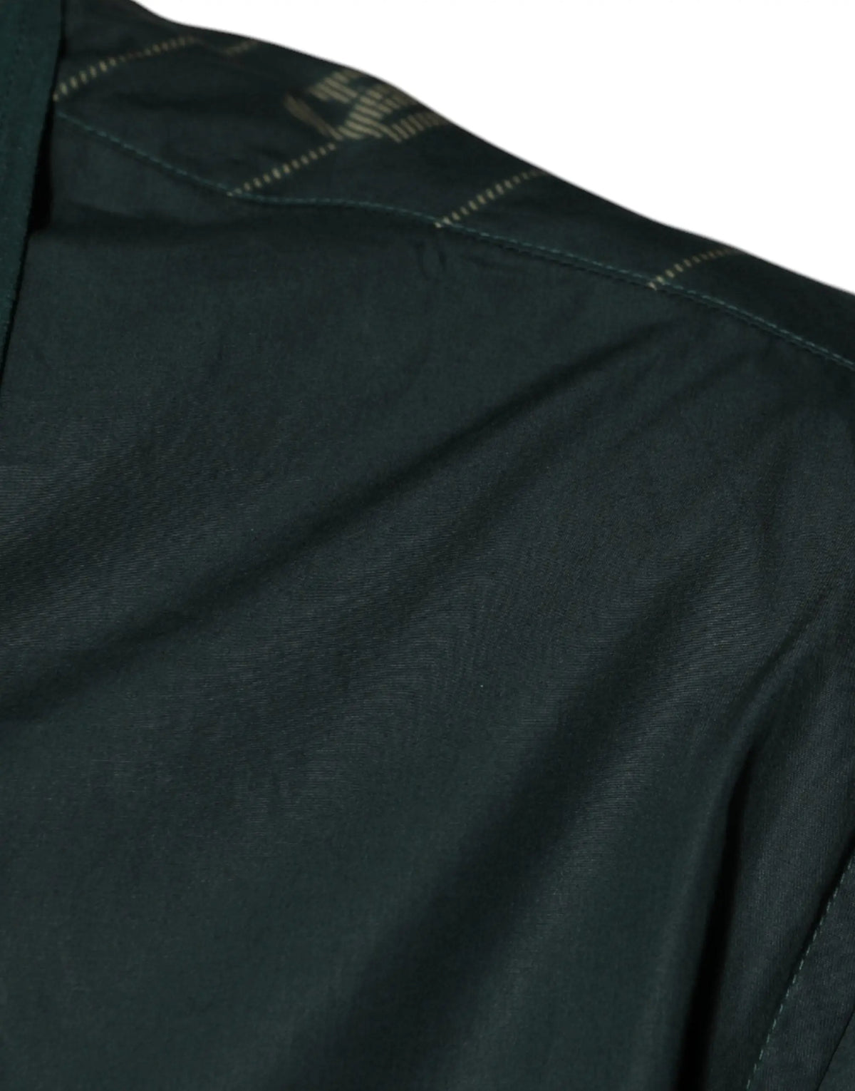 Chemise dolce & gabbana vert foncé à manches longues en tissu texturé avec couture fine sur la couture dépaule
