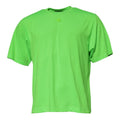 T-shirt dolce & gabbana vert fluo en polyester avec logo dc brodé sur la poitrine manches courtes col rond