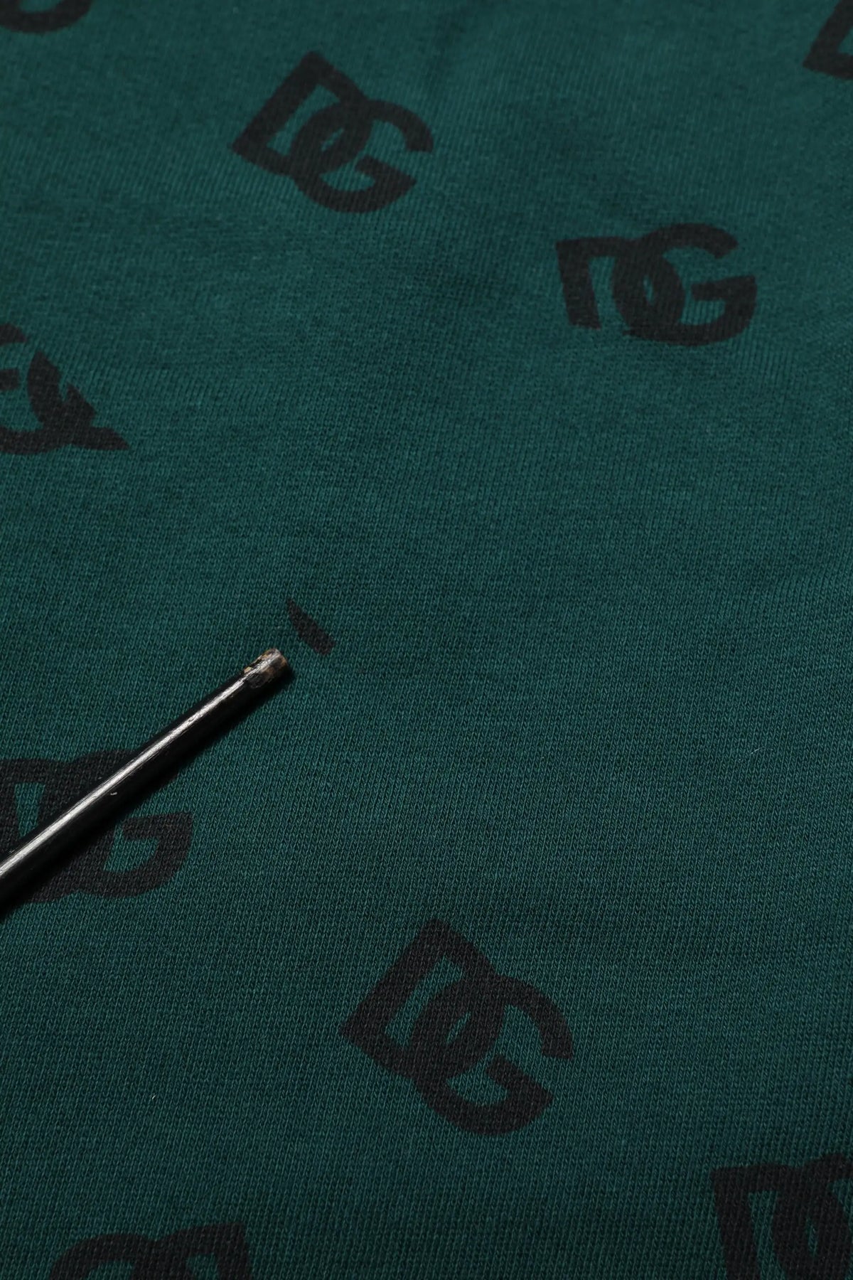 Pantalon de survêtement pour homme dolce & gabbana vert avec imprimé logo dc noir en tissu foncé