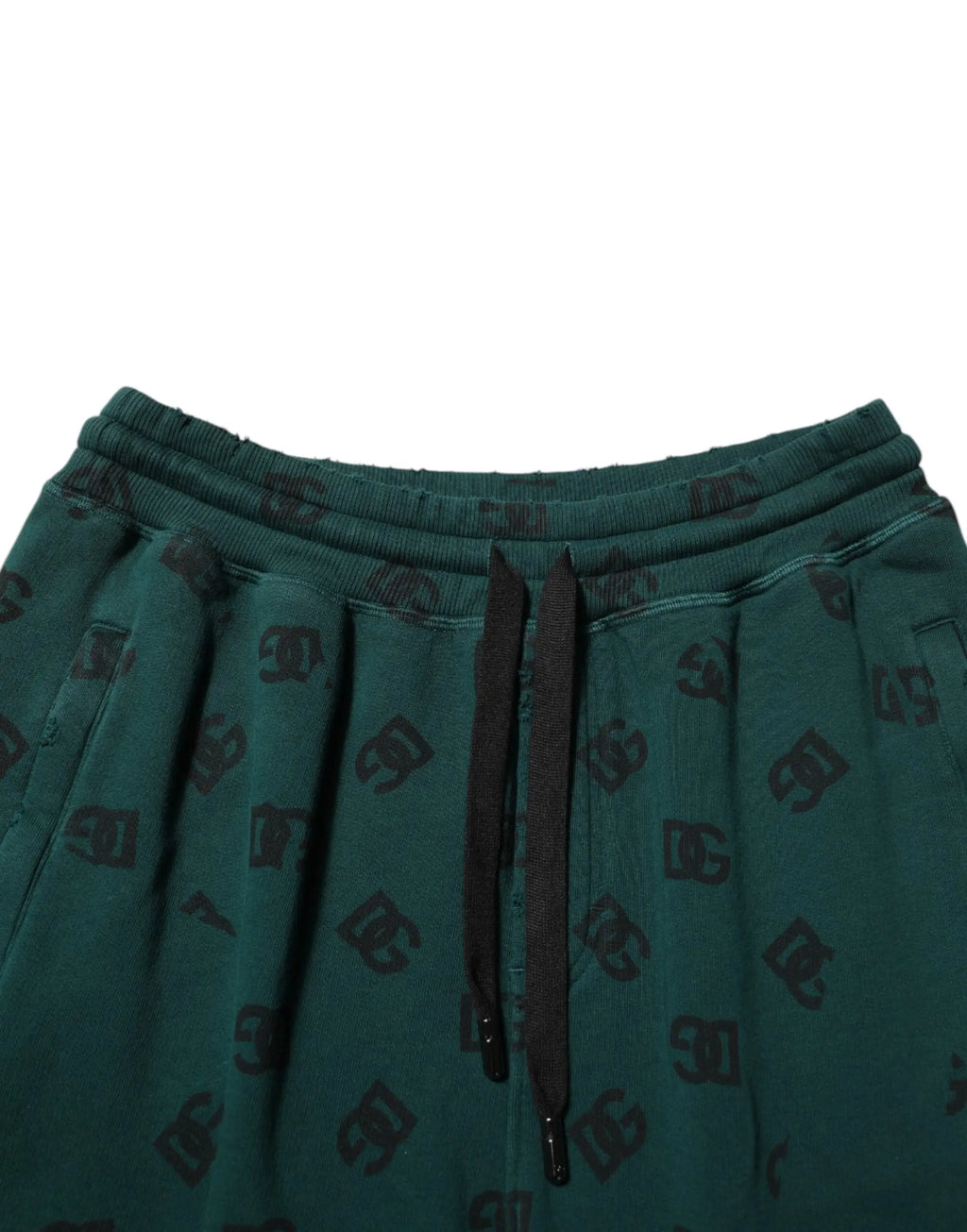 Pantalon de jogging dolce & gabbana vert avec logo dc foncé et cordons de serrage noirs homme
