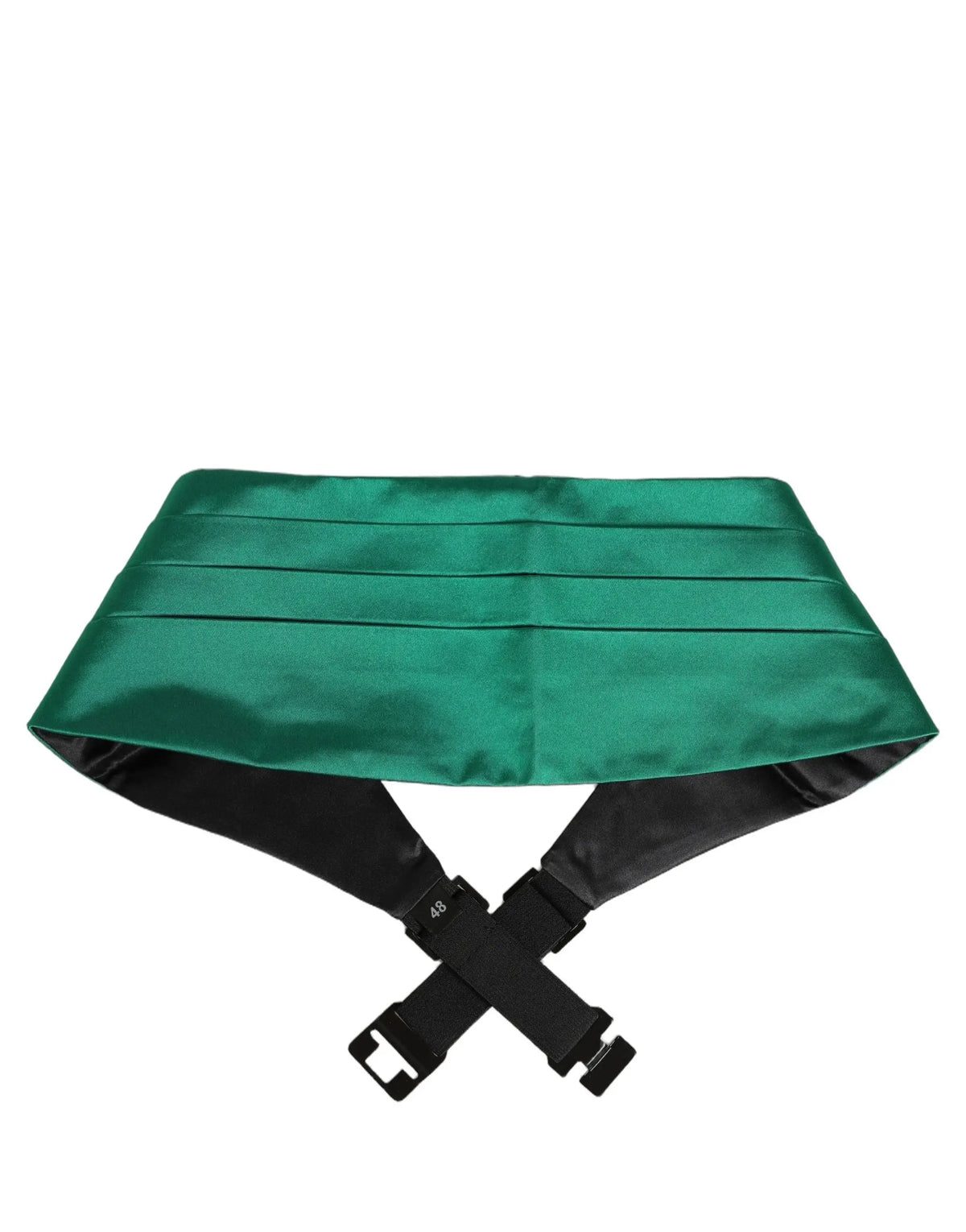 Cummerbund dolce & gabbana vert émeraude en satin 100 % soie avec sangles noires réglables et boucle