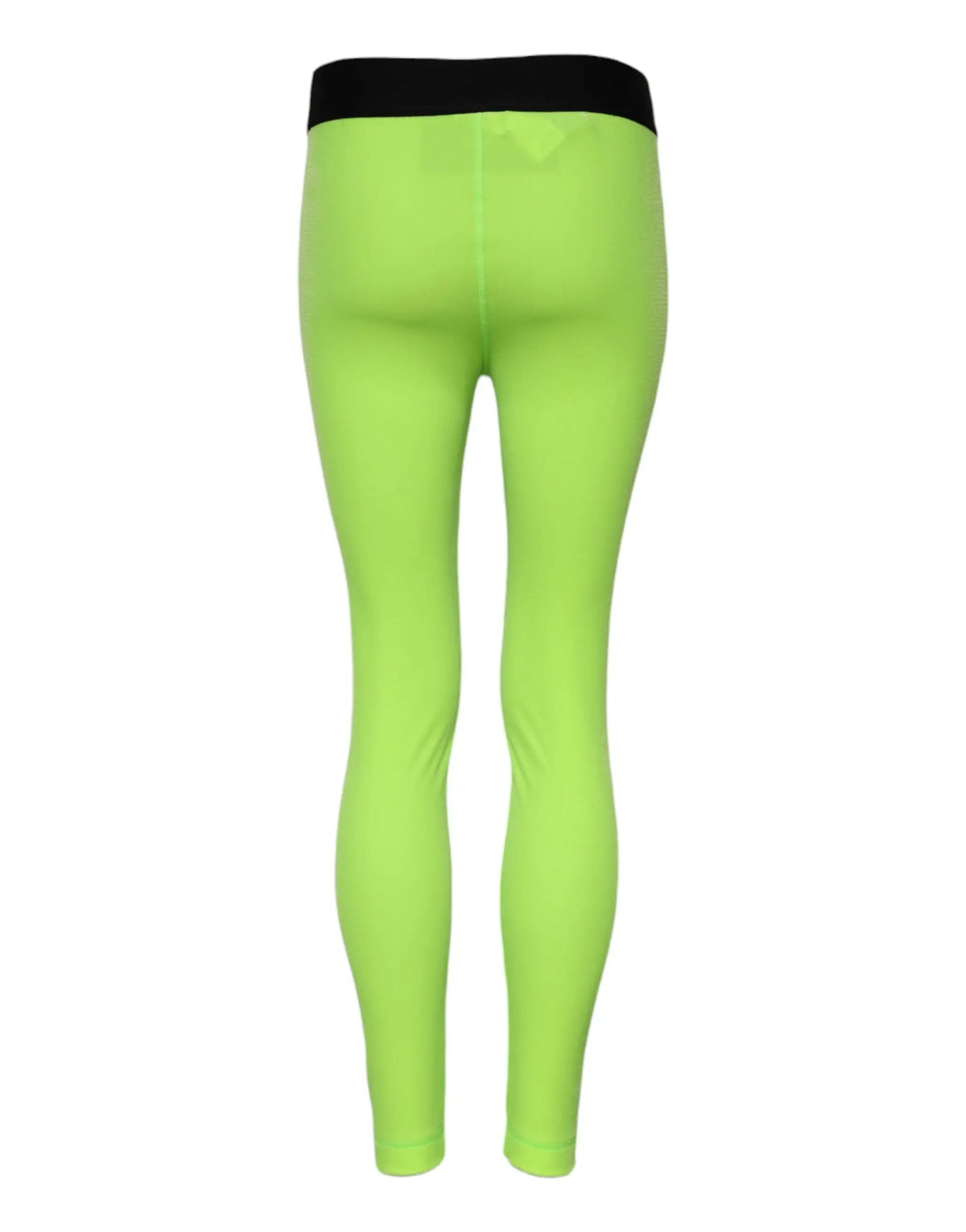 Leggings slim fit en nylon vert néon dolce & gabbana avec ceinture élastique noire visible de face