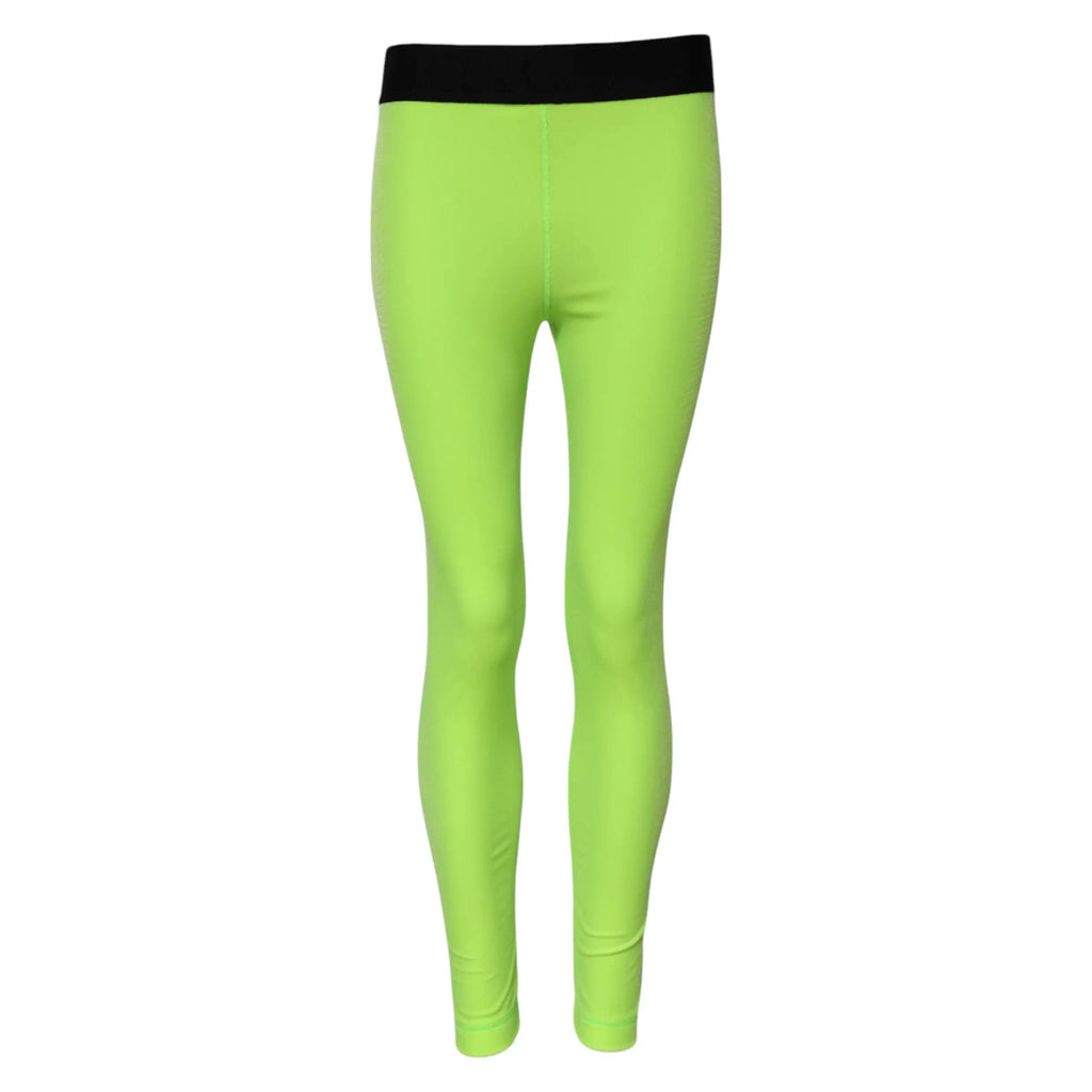 Leggings slim fit dolce & gabbana en nylon vert néon avec taille élastique noire