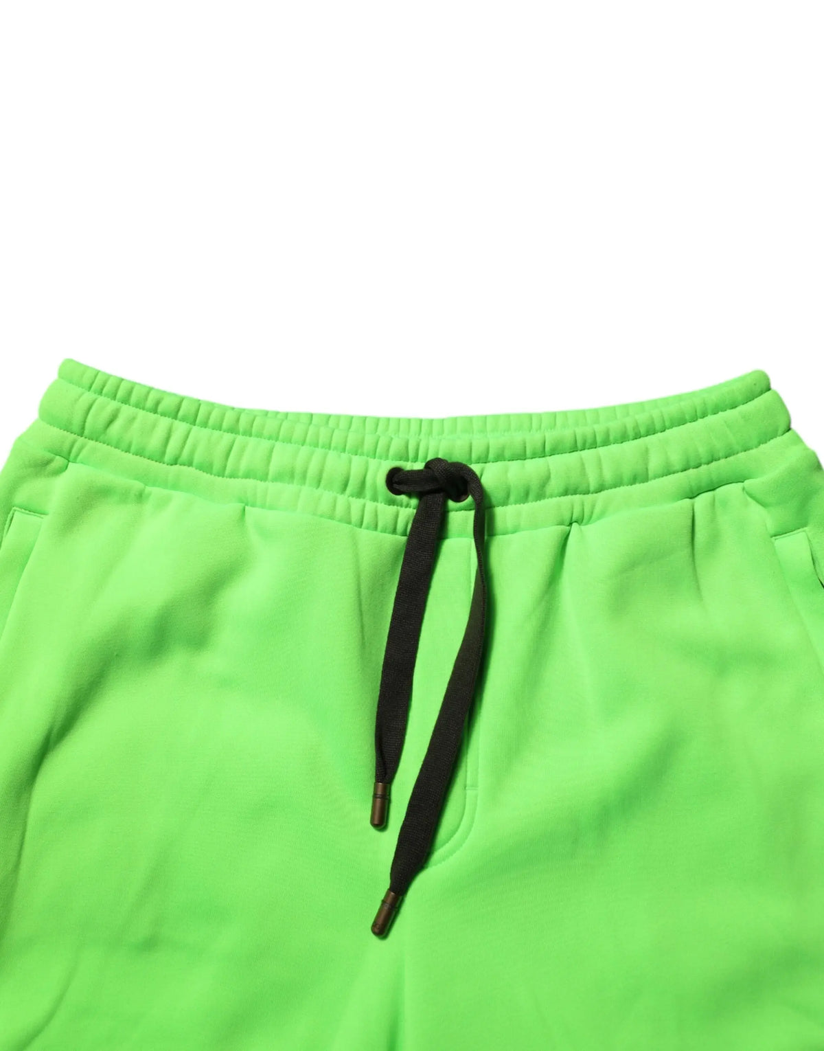 Pantalon de survêtement vert néon dolce & gabbana avec cordons noirs et embouts métalliques dorés