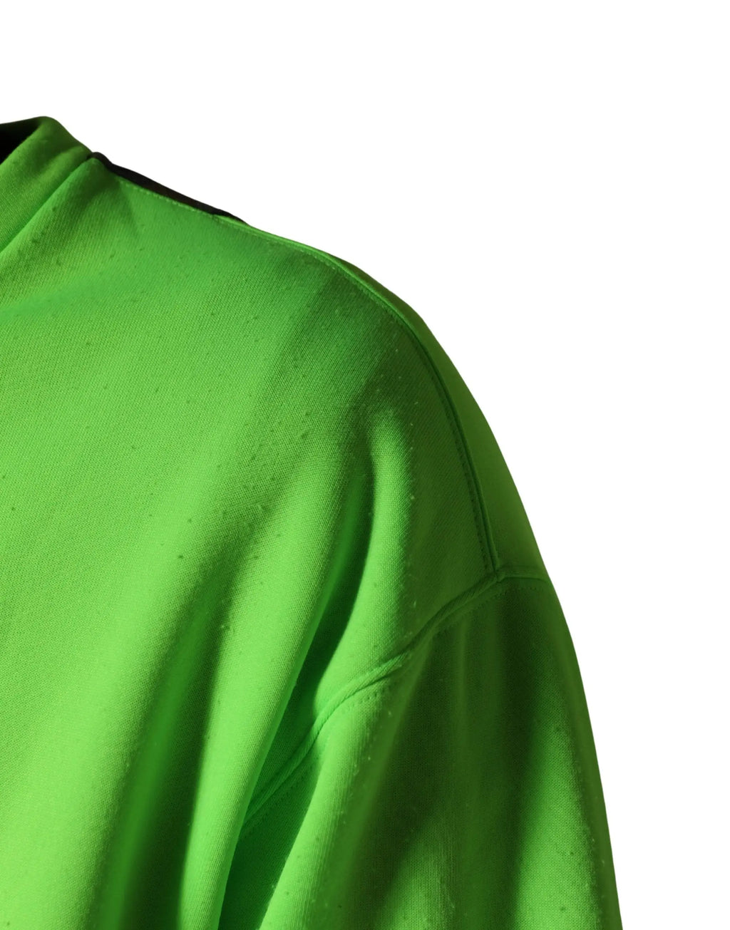 Sweatshirt dolce & gabbana pour homme vert vif avec patchwork cœur et col noir en tissu sportif