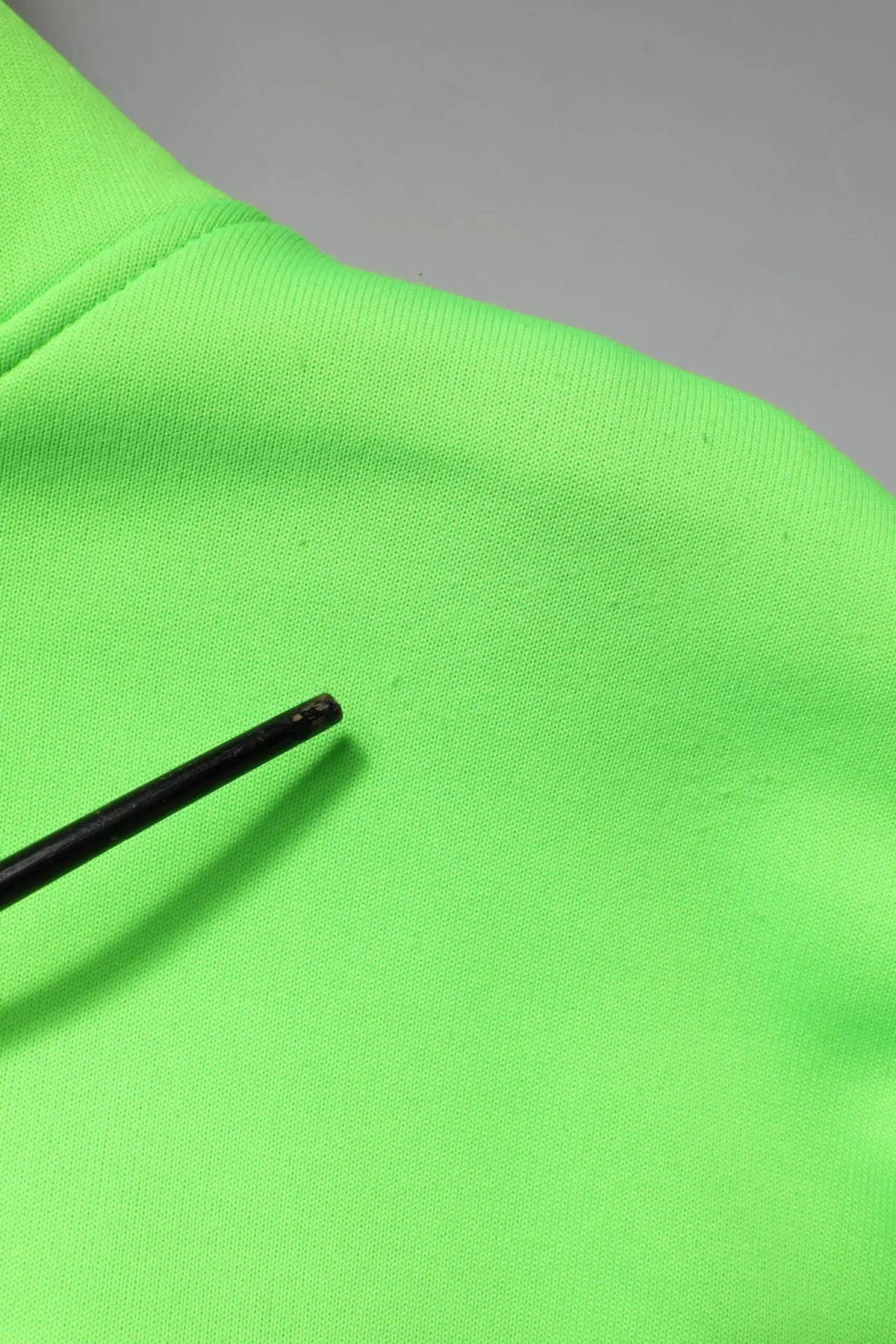 Vibrant neon green polyester dolce & gabbana hooded sportswear vest sweater with smooth textured weave