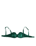 Soutien-gorge vert émeraude satin dolce & gabbana semi-rembourré avec armatures et bretelles réglables