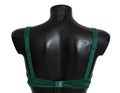 Soutien-gorge en soie vert émeraude dolce & gabbana avec dentelle florale extensible vue dos avec agrafe centrale