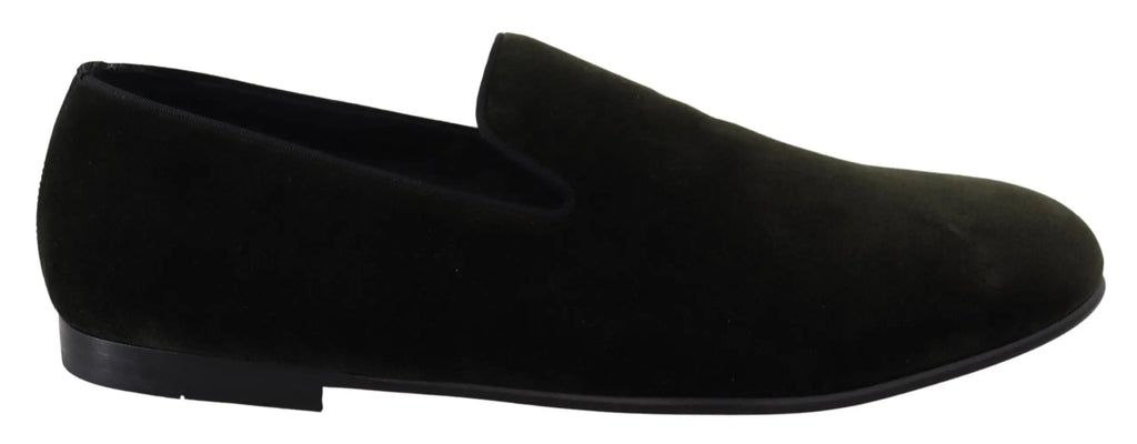 Mocassin homme dolce & gabbana en daim noir à enfiler avec semelle en caoutchouc profilée basse
