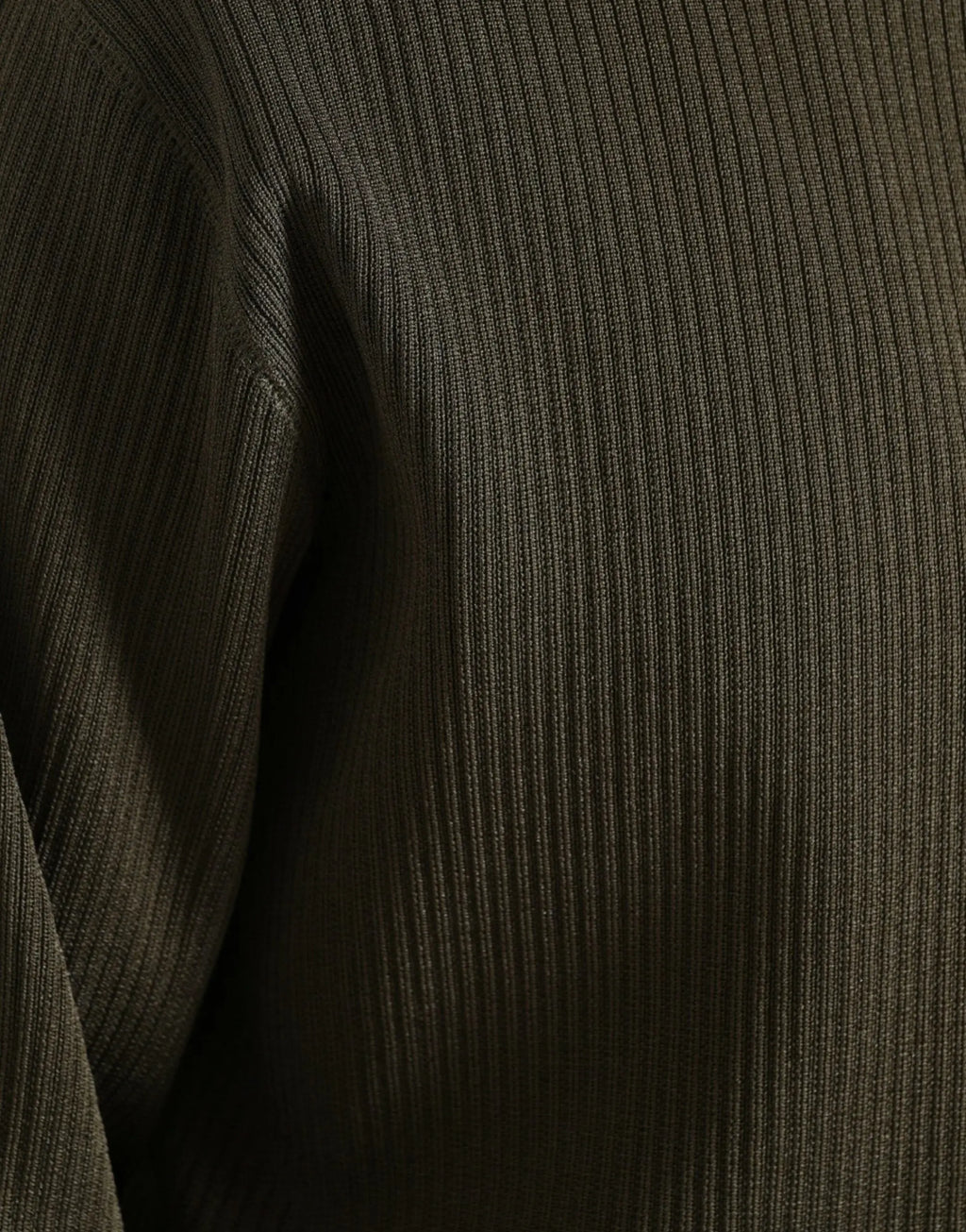Pull en maille côtelée vert olive foncé en viscose dolce & gabbana pour homme col rond
