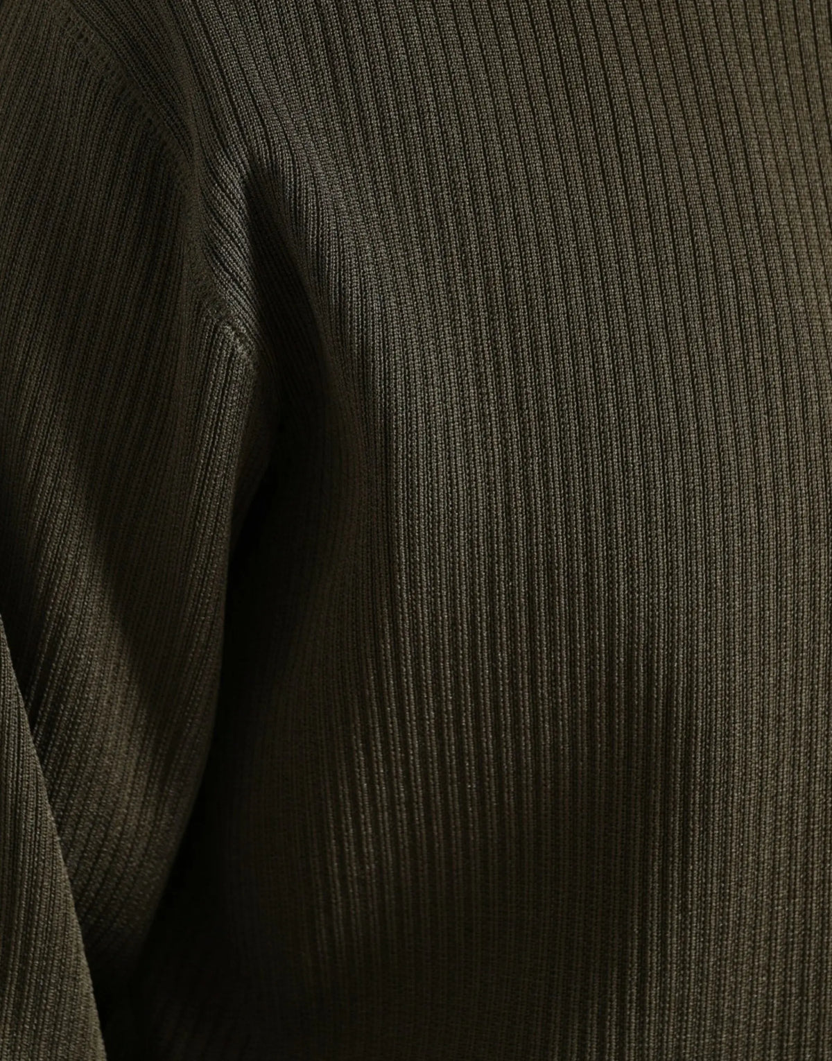 Pull en maille côtelée vert olive foncé en viscose dolce & gabbana pour homme col rond