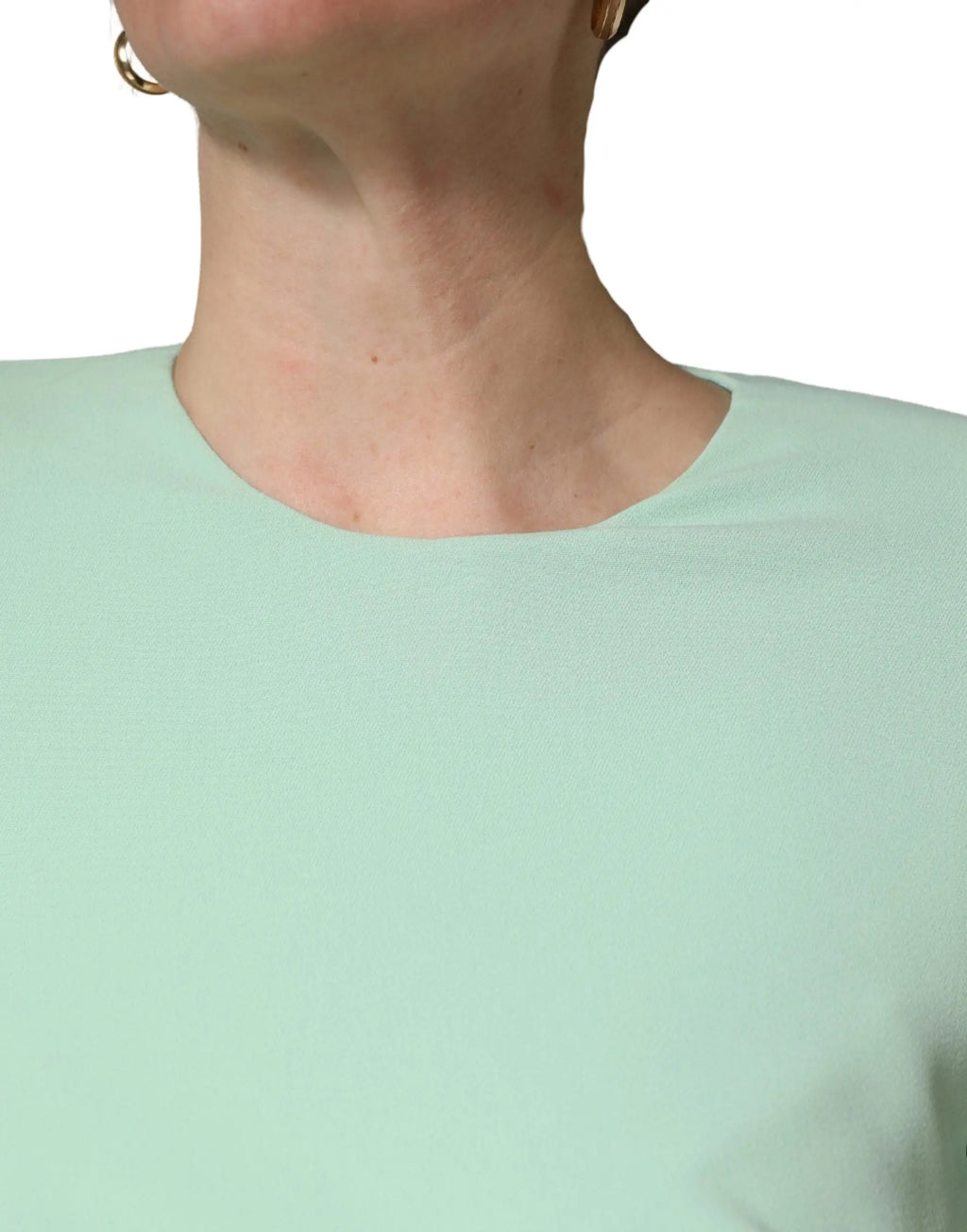 Robe longue verte en viscose dolce & gabbana avec manches longues et col rond minimaliste vert menthe doux