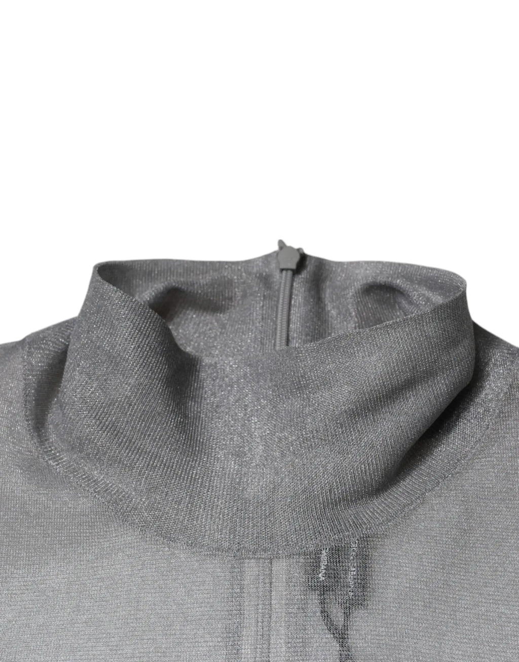 Sweat à capuche gris en maille avec col côtelé et fermeture éclair assortie dolce & gabbana mesh turtleneck blouse manches longues
