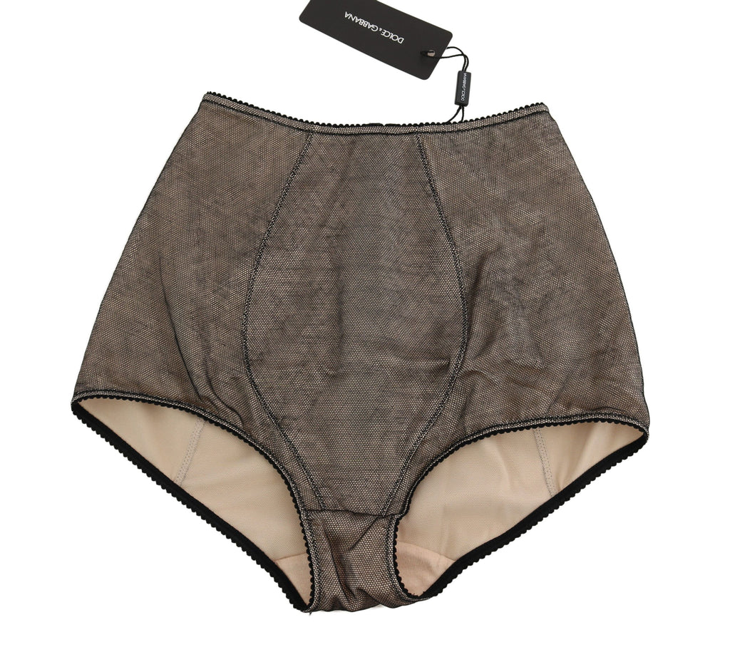 Sous-vêtements Dolce & Gabbana en beige avec filet noir, pantalon ou short élégant et confortable.