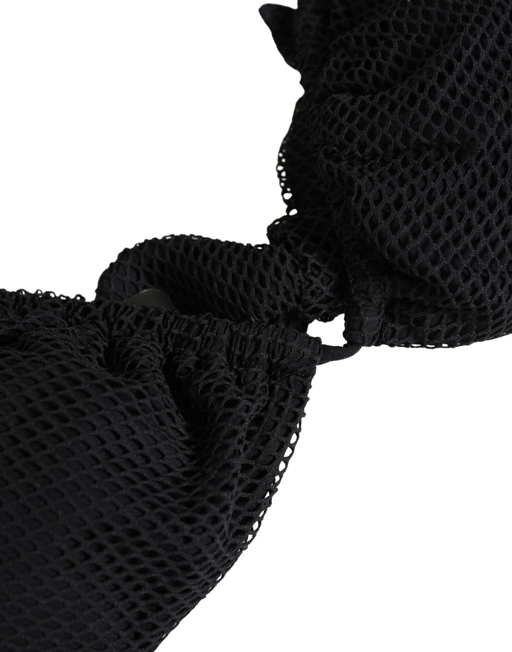 Top de bikini noir rembourré à triangle et à nouer dans le cou, swimwear Dolce & Gabbana, élégant et tendance.