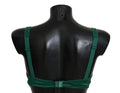 Soutien-gorge en soie verte à fleurs en dentelle extensible de Dolce & Gabbana, détail élégant et tissu délicat.