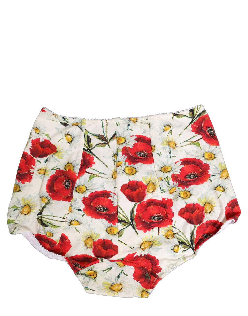 Girdle Dolce & Gabbana en nylon blanc avec motifs floraux, taille haute, sous-vêtements élégants et confortables.