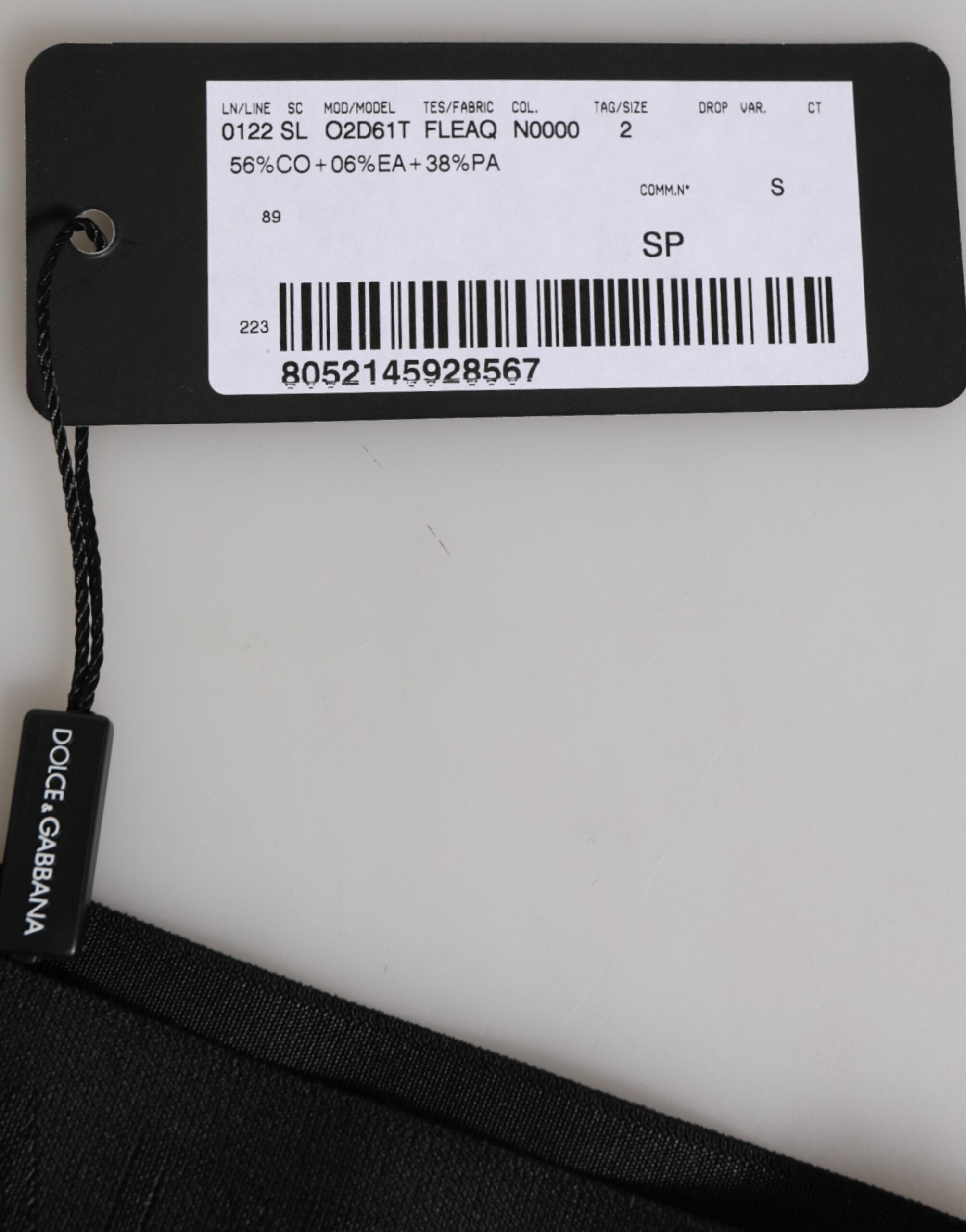Culotte haute noire Dolce & Gabbana avec logo DG en dentelle, sous-vêtements élégants et confortables.