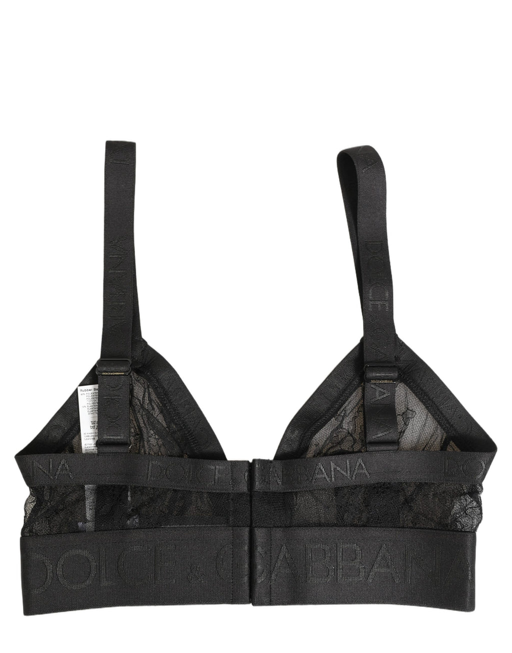 Soutien-gorge brassière noire Dolce & Gabbana logo monogramme, doux et confortable, avec bonnets en coton et détails en métal.