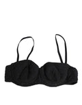 Soutien-gorge à armatures en polyester noir Dolce & Gabbana avec broderies élégantes, lingerie raffinée et confortable.