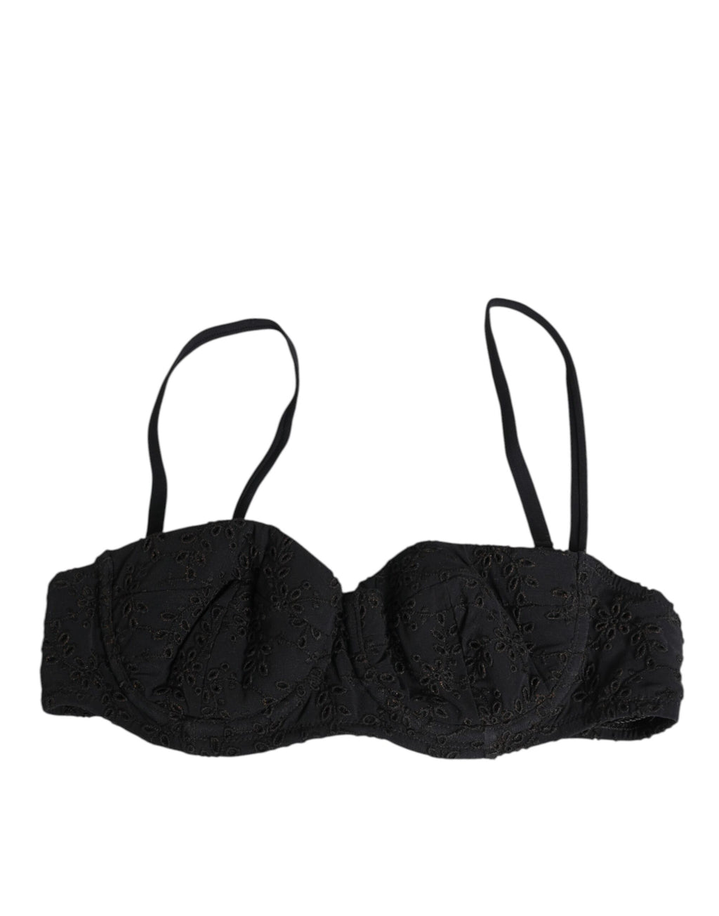 Soutien-gorge Dolce & Gabbana en polyester noir à broderie, avec armatures et détails élégants pour lingerie sophistiquée.