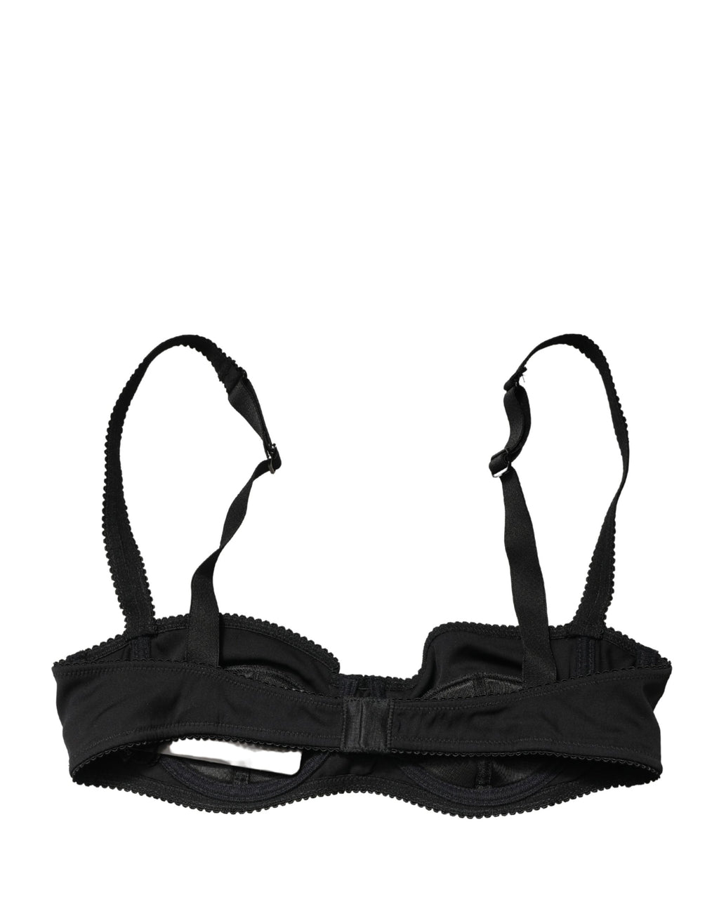 Soutien-gorge balconnet noir Dolce & Gabbana avec armatures semi-rembourrées, élégant et confortable, vue de face.