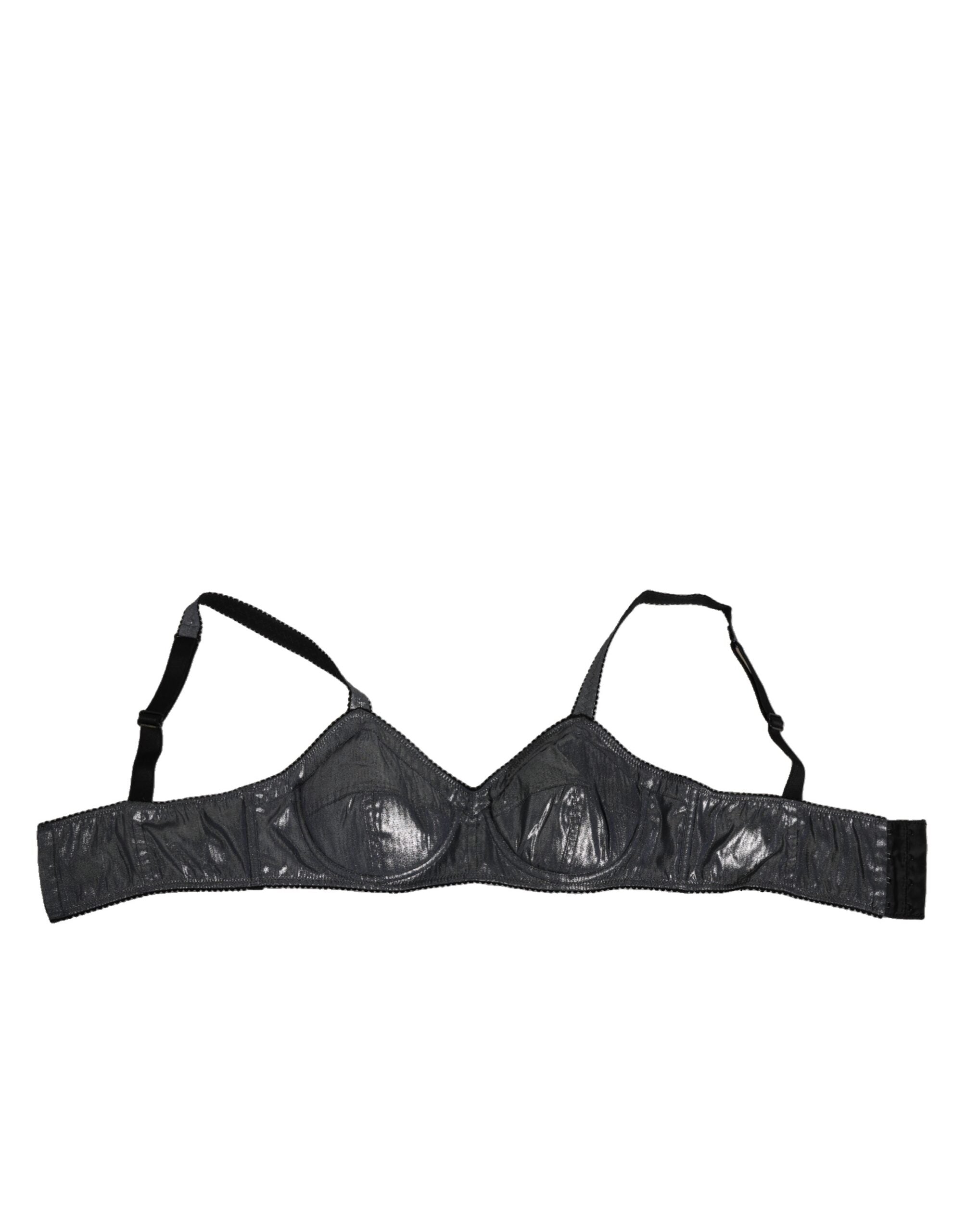 Soutien-gorge balconnet en soie gris foncé de Dolce & Gabbana, sous-vêtements élégants et extensibles pour femme