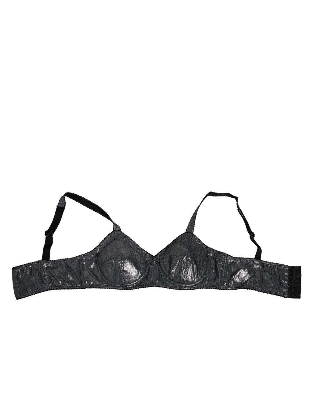 Soutien-gorge balconnet en soie gris foncé de Dolce & Gabbana, sous-vêtements élégants et ajustés pour femme.