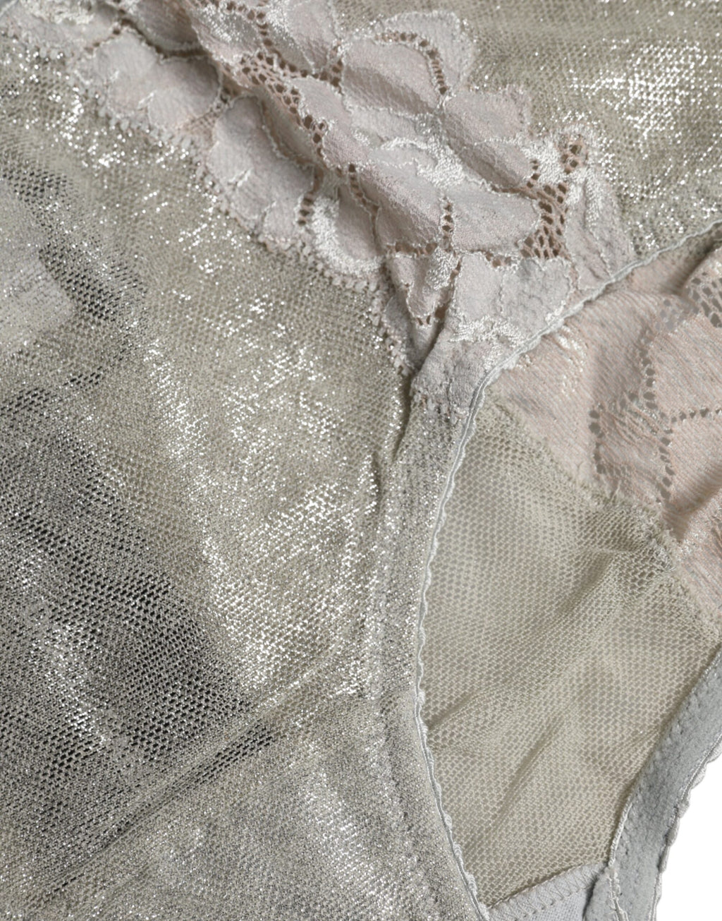 Culotte haute en coton gris avec dentelle florale Dolce & Gabbana, sous-vêtements élégants et confortables.