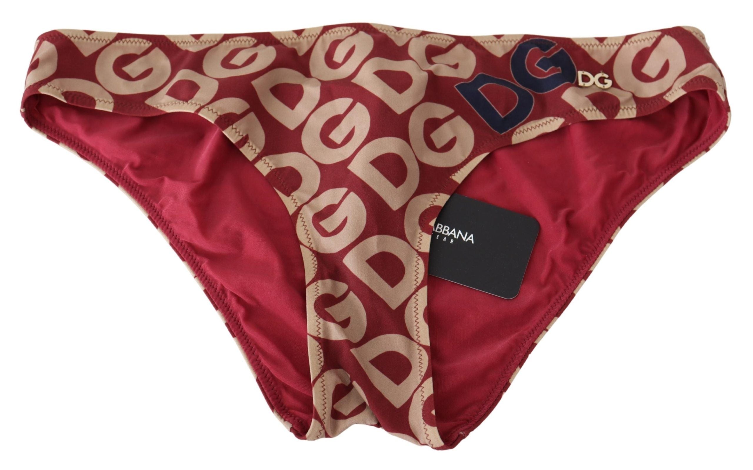 Maillot de bain bikini Dolce & Gabbana avec motif coloré et logo DG, vêtement de plage élégant et tendance.