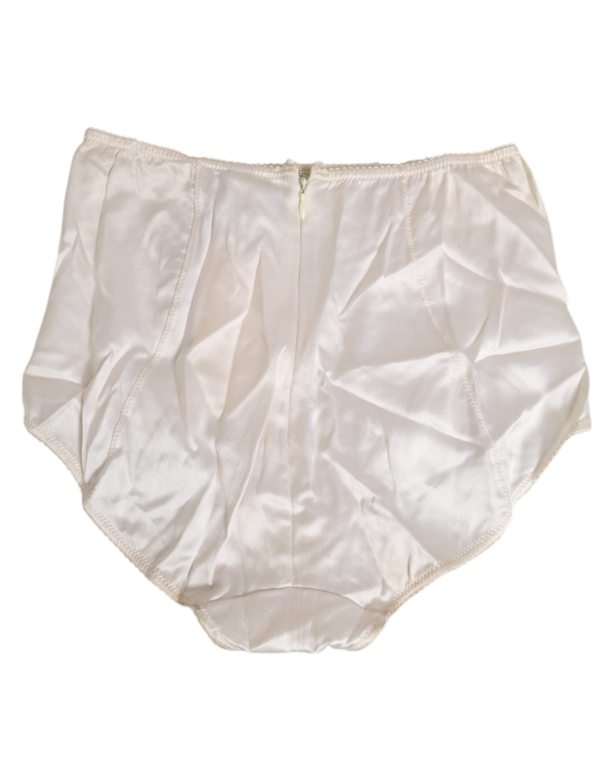 Culotte haute en soie blanche Dolce & Gabbana, sous-vêtements élégants et confortables pour femmes.