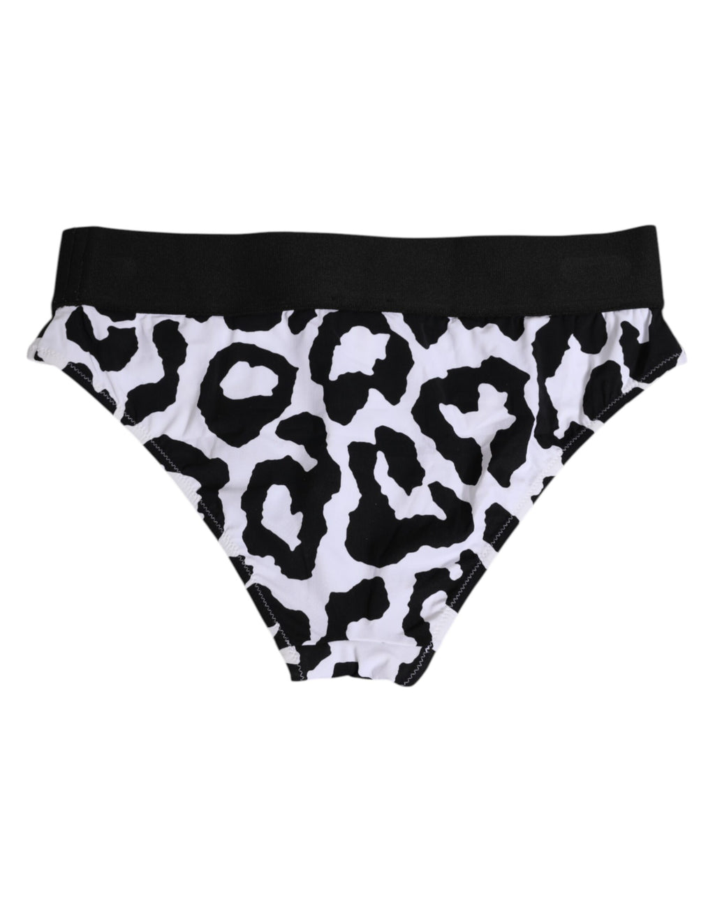 Culotte blanche Dolce & Gabbana en nylon à motif léopard, taille haute et design élégant.
