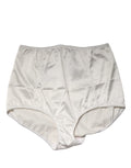 Culotte haute en satin blanc Dolce & Gabbana, sous-vêtement en mélange de soie, vue de face sur fond neutre.