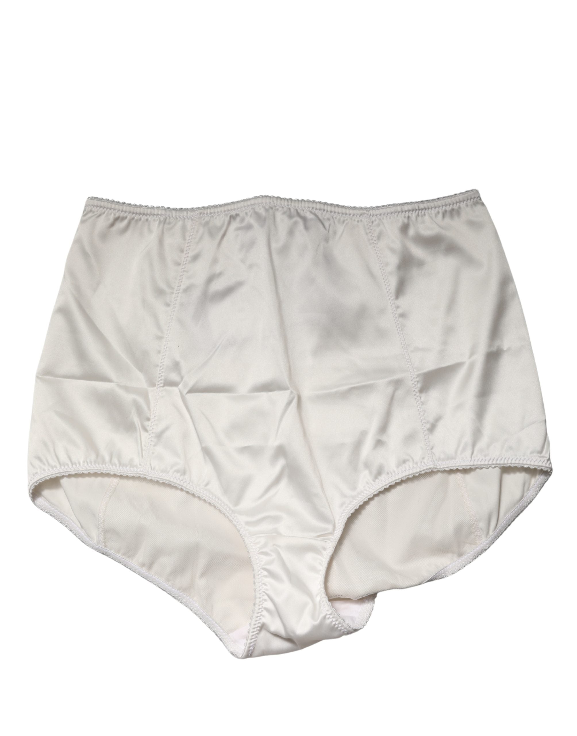 Culotte haute en soie mélangée blanche de Dolce & Gabbana, sous-vêtements féminins élégants et confortables.