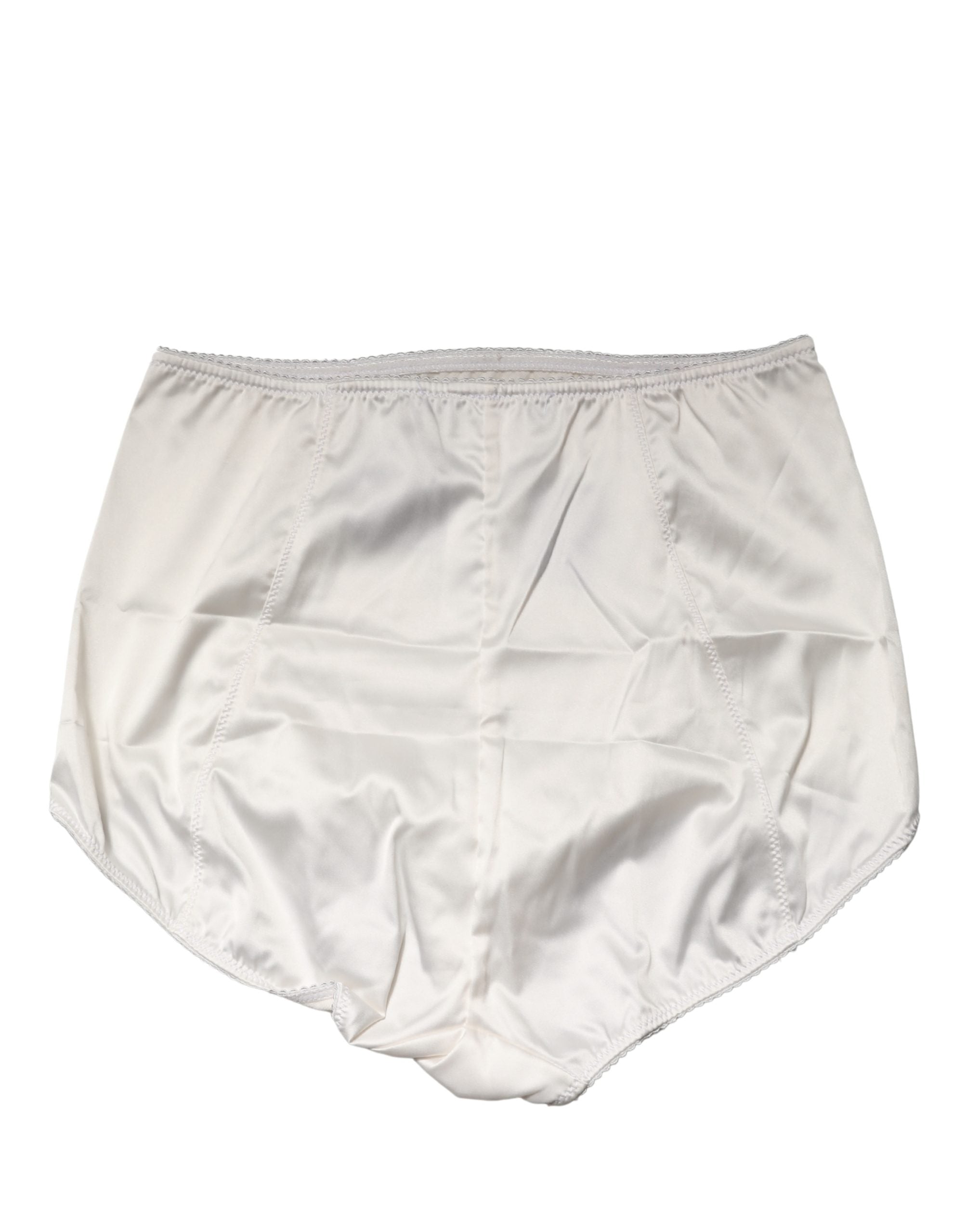 Culotte haute en soie mélangée blanche de Dolce & Gabbana, sous-vêtements élégants et confortables.