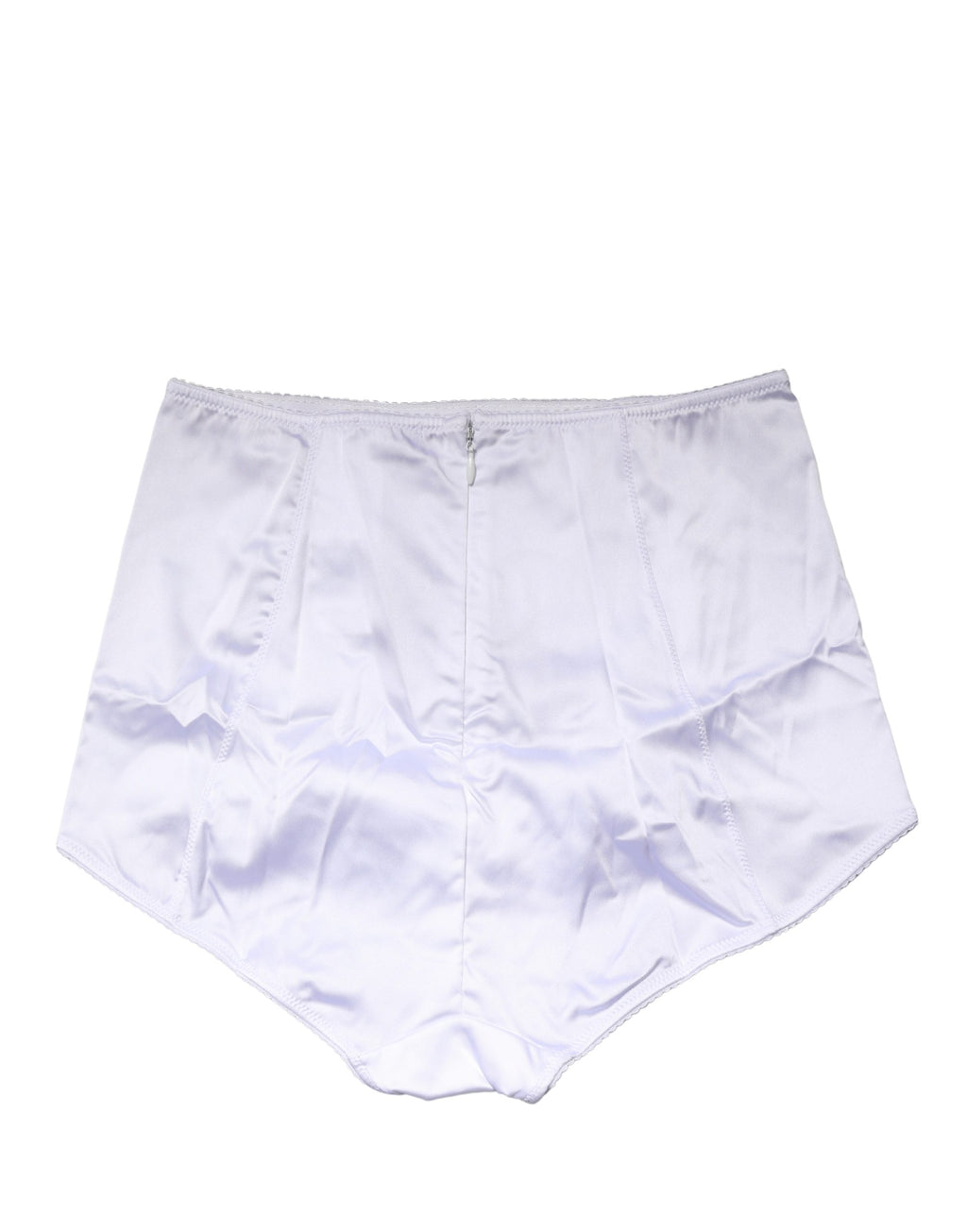 Culotte haute Dolce & Gabbana en mélange de soie blanche, style gainant, visible détails de couture et finition élégante.