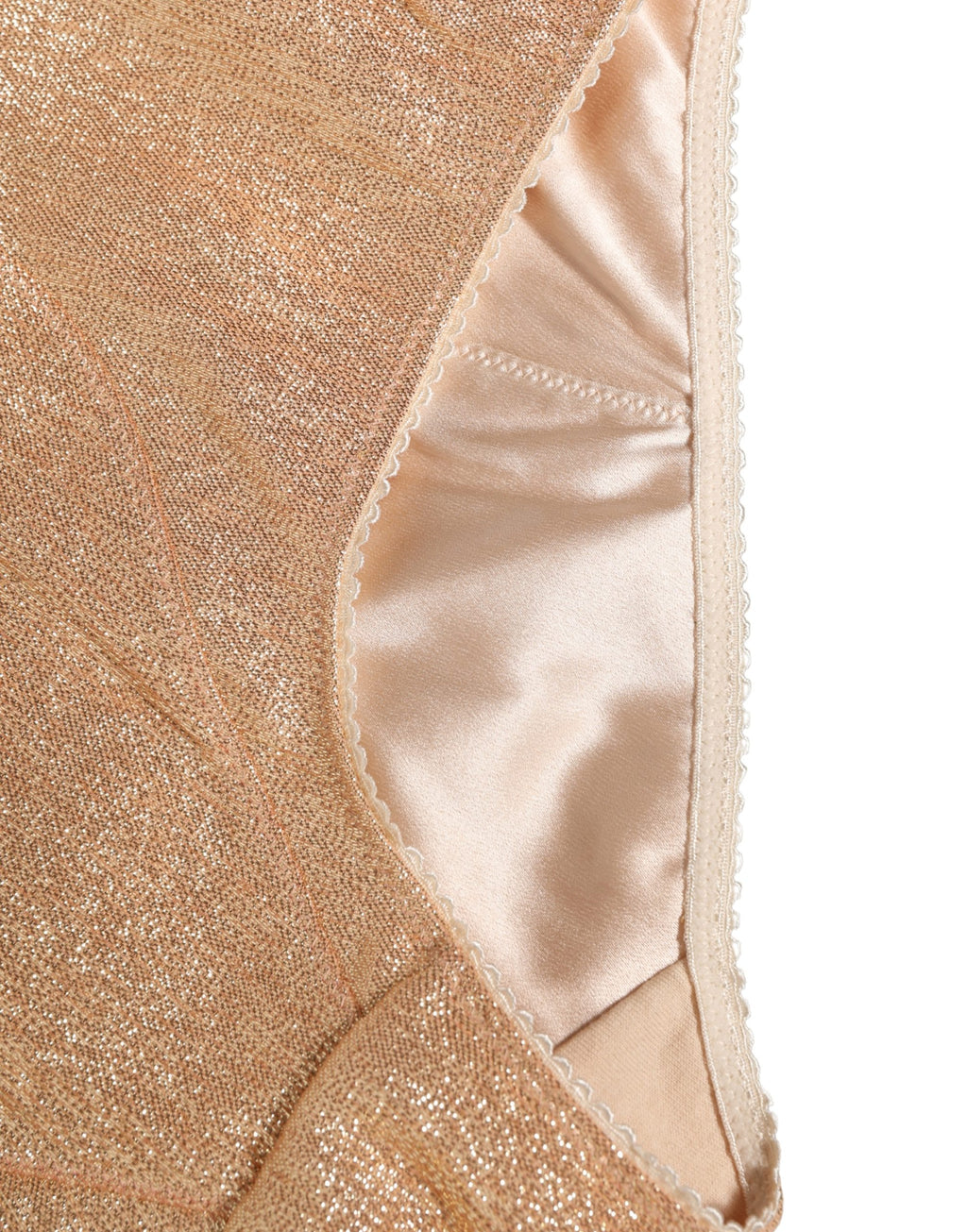 Culotte haute en satin beige Dolce & Gabbana en mélange de soie, vue de face avec détails élégants et finitions raffinées.