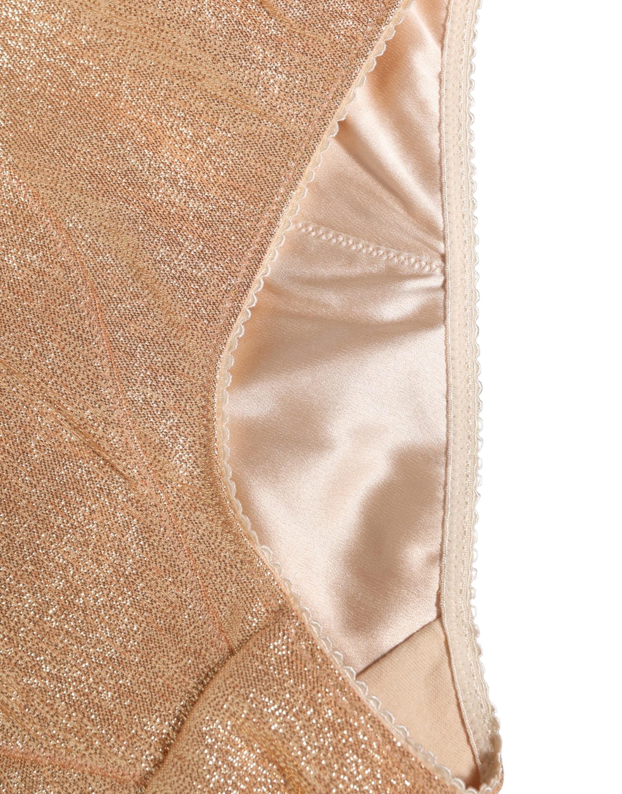 Culotte haute en satin beige Dolce & Gabbana en mélange de soie, vue de face avec détails élégants et finitions raffinées.