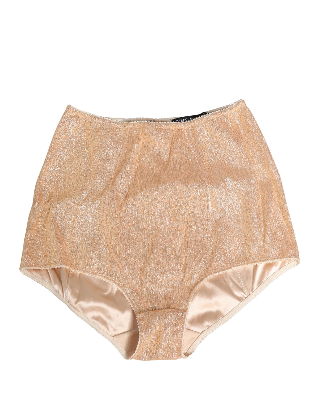 Culotte haute en soie mélangée beige de Dolce & Gabbana, sous-vêtements élégants et confortables pour femmes.